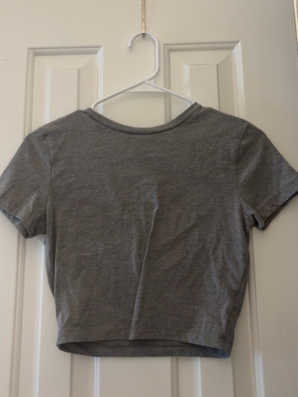 Grey Cropped Shirt
